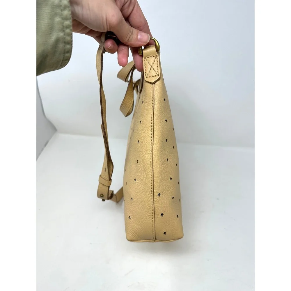 Madewell The Transport Crossbody Bag Geo Holepunch Edition Tan